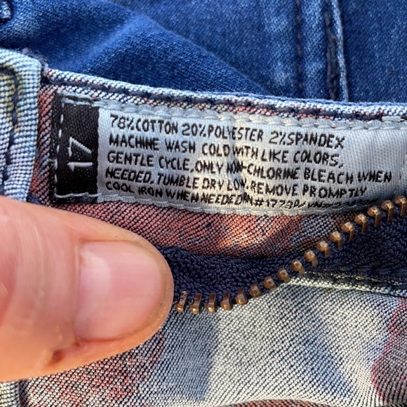 Flip Side Dual Frayed Denim Jean Shorts 2 Shorts in 1 Blue Ombré or Floral 17 - Picture 8 of 14